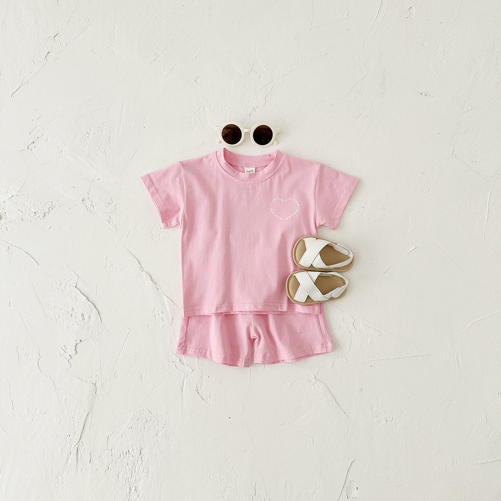 Heart Print Kids two-piece Set