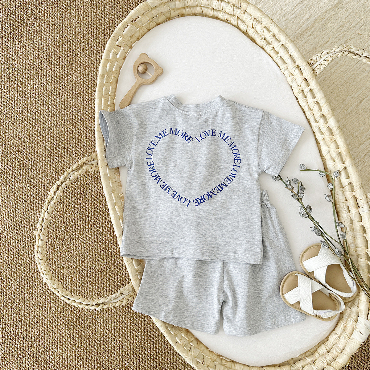 Heart Print Kids two-piece Set